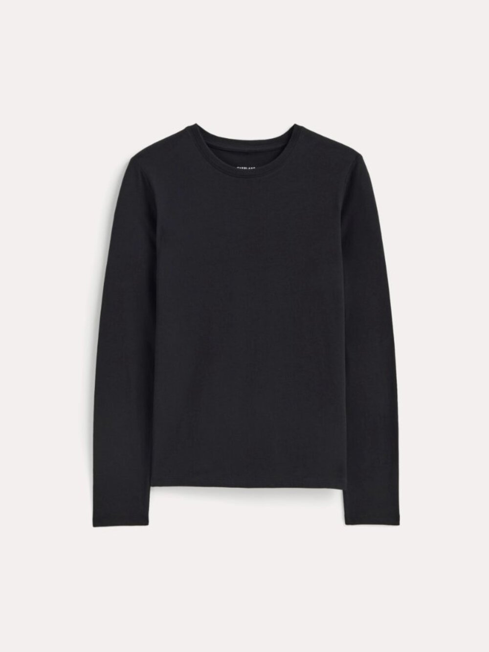 Everlane Women's Slim Long-Sleeve Crew Neck in Essential Cotton Sweater in Black
